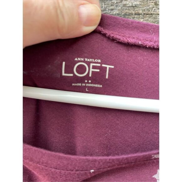 Ann Taylor Loft size L scoop neck long sleeve tee - Picture 3 of 5